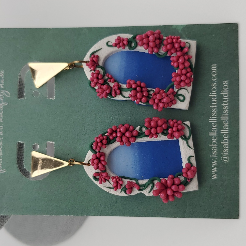 Grecian Style Grape Ocean Window Earrings 🪟 🌊 🍇